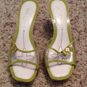 Louis Vuitton Lime Green Mules