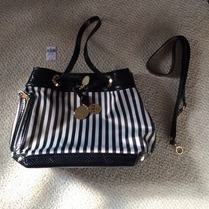 Henri Bendel brown and white shopper