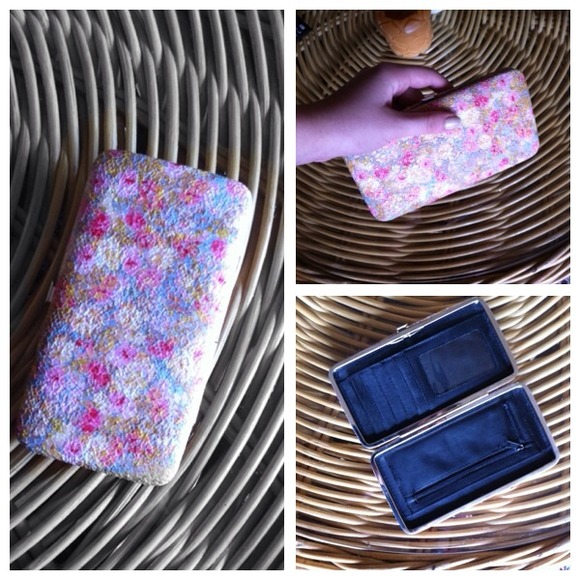 Cute pink floral wallet