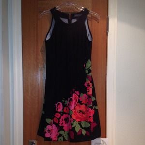 Womens black with floral accent dress
