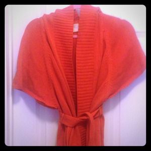 Vintage Michael Kors orange hooded belted wrap