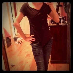 Asymmetrical black top by Athleta
