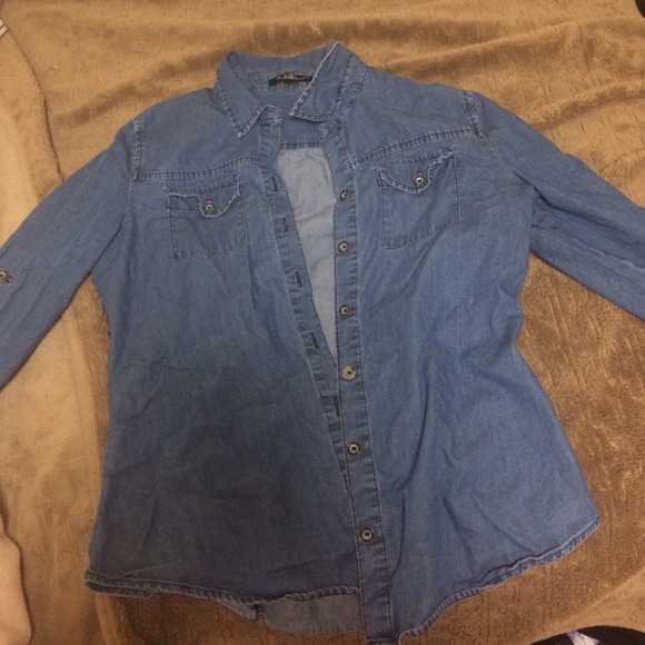 Long sleeve jean button-up