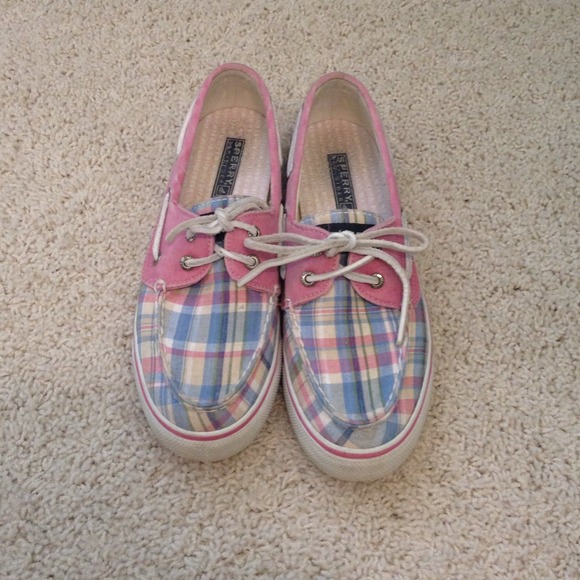 Pink plaid sperry topsiders