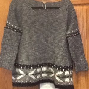 Oversized grey knit free people sweater