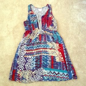 Bundle Print Dress & Acid Wash Jeans