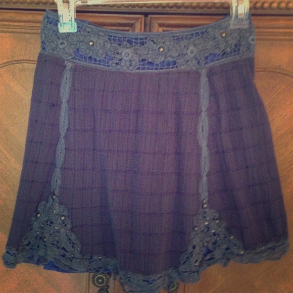 Free people cute blue skirt