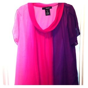 Pink and purple sheer top with lining