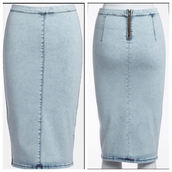 Topshop Light Denim pencil skirt