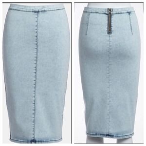 Topshop Light Denim pencil skirt