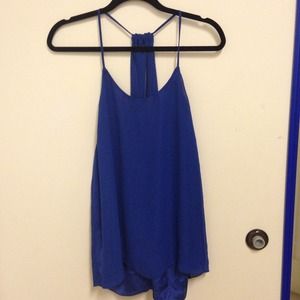 Blue, simple spaghetti strap shirt, women's size