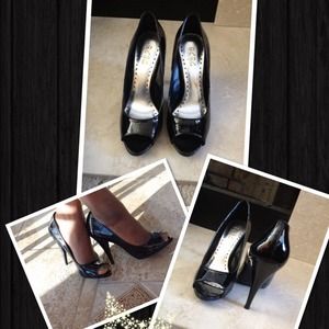 BCBG Paris Milly Patent Leather Peep Toe Pump