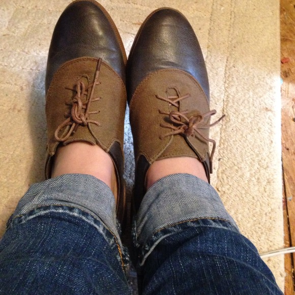 Brown oxfords.