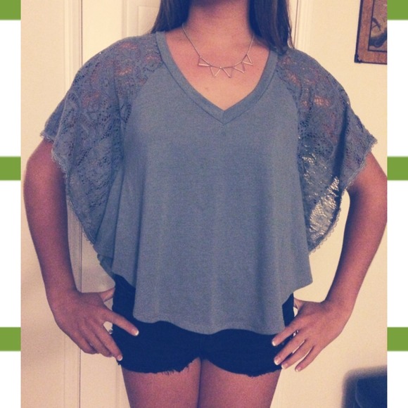 Grey lace top