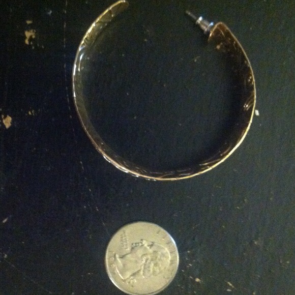 NWT teal and gold hoops - Picture 3 of 4