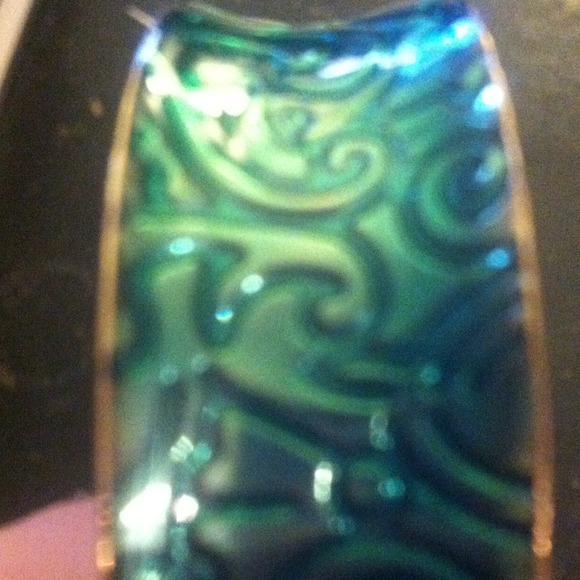 NWT teal and gold hoops - Picture 4 of 4