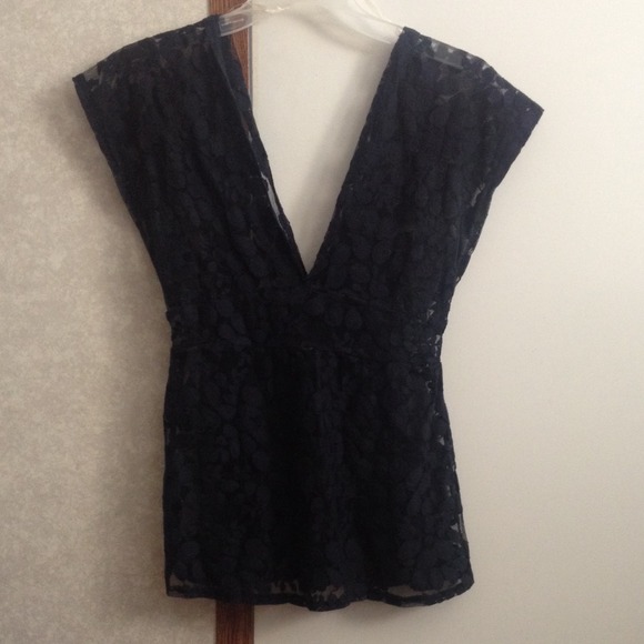 Navy sheer top