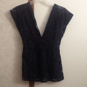 Navy sheer top