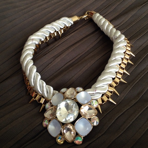 Top shop statement gold and white necklace