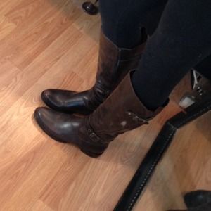 Brown riding boots