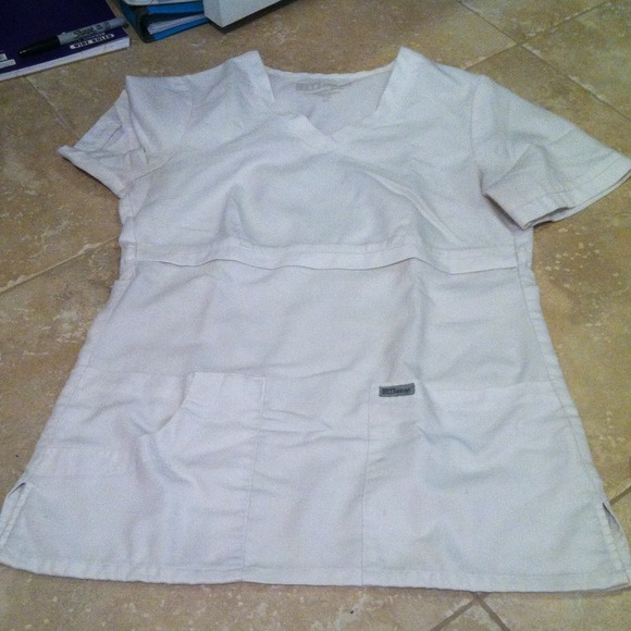 White Grey's Anatomy scrub top