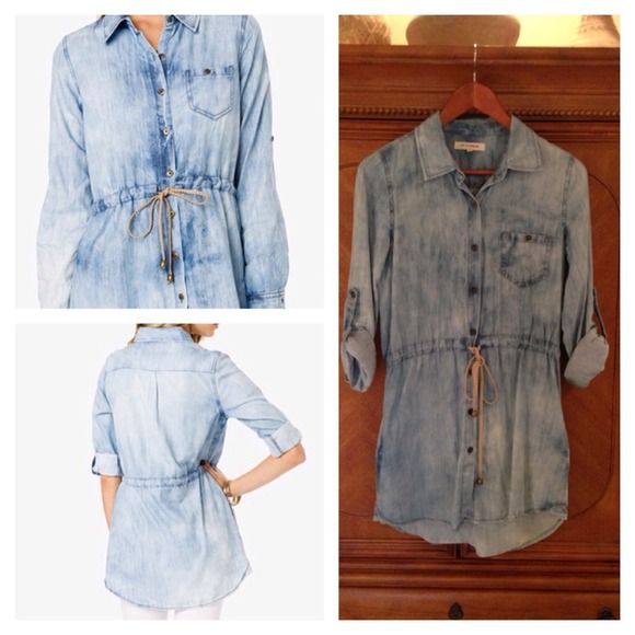 Acid wash tunic dress