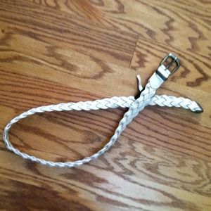 White braided belt