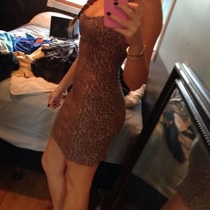 Free people pink and gray cheetah dress