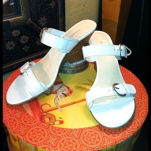 Adjustable White Leather & "Stacked Leather"