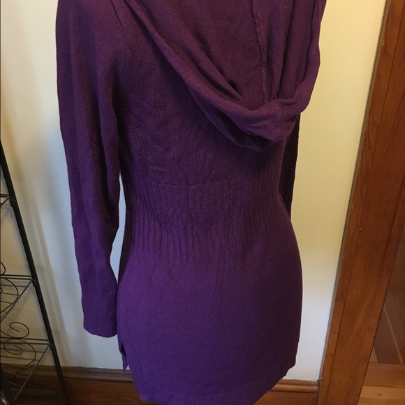 ♥️Purple Vneck New York &Co. sweater hood - Picture 5 of 6