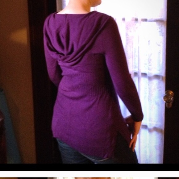 ♥️Purple Vneck New York &Co. sweater hood - Picture 6 of 6