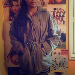 Olive colored anorak parka