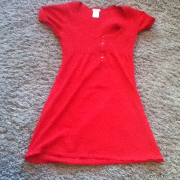 Red sweater dress