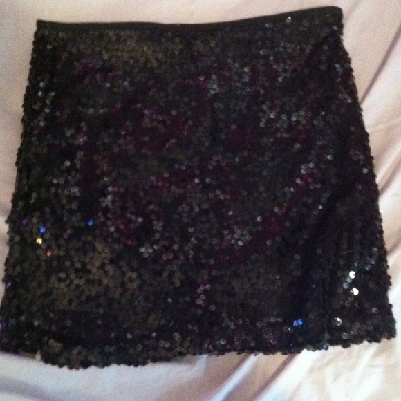 Black sequin skirt