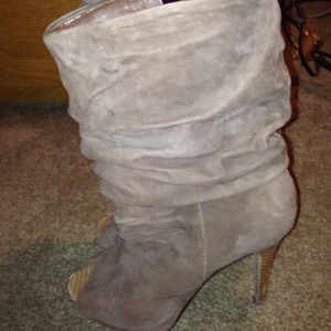 Light brown suede boots
