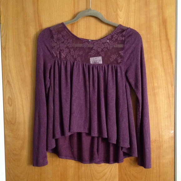 Urban Outfitters purple long sleeve lace shirt