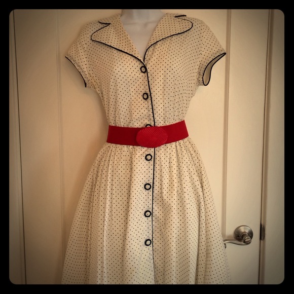 Black/White Polka Dot Dress - Picture 1 of 2