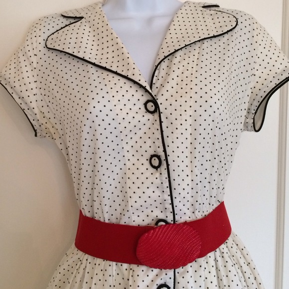 Black/White Polka Dot Dress - Picture 2 of 2