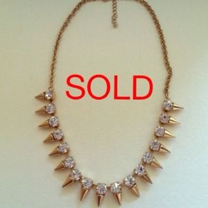❌❌SOLD❌❌Gold Crystal & Spikes Necklace
