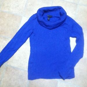 Cozy Royal Blue Cowl Neck Sweater