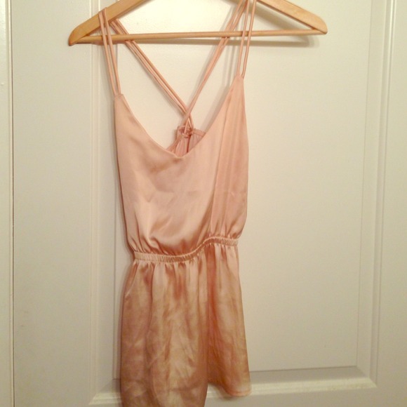 Strappy back ballerina pink silk top