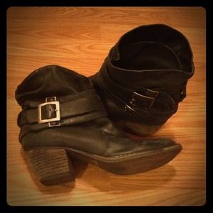 Leather booties