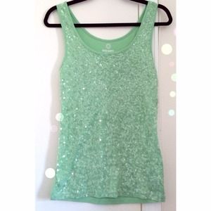 🚫SOLD IN BUNDLE🚫Mint Green Sequined Top