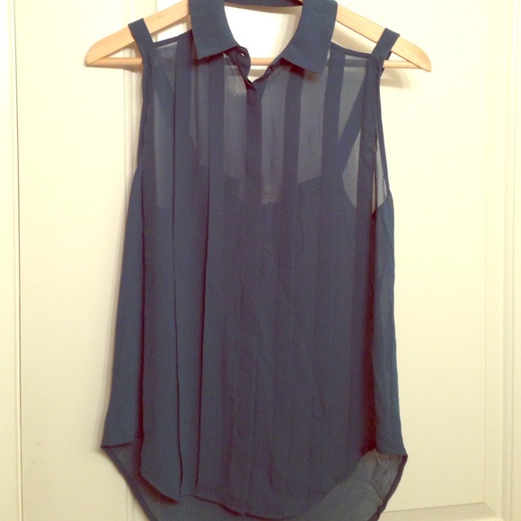 Open back Teal collared top from MELROSE ave, LA!