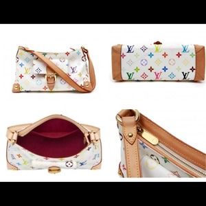 Louis Vuitton white muli-colored canvas