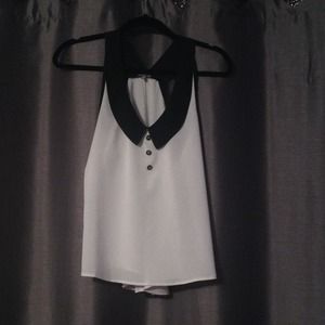 peter pan collar tank top