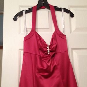 David's bridal watermelon bridesmaid dress