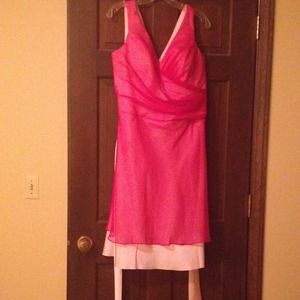 Two tone pink bridesmaid dress