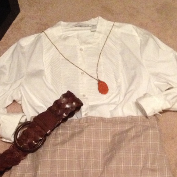 Mandarin collar classic white shirt