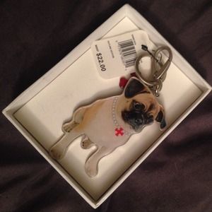 Rare Fuzzynation Pug Keychain